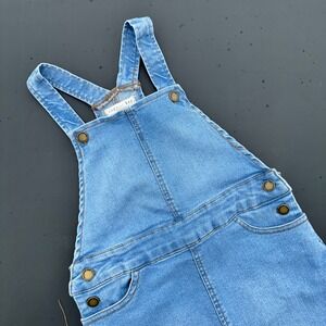 Copper Key Denim Pinafore Overall Dress Girls Size 6 Light Wash Blue Excellent